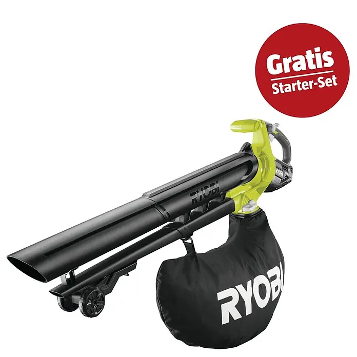Ryobi ONE+ Maschinen-Set (Akku-Laubsauger OBV18,18V, 4 Ah Akku & 2A Ladegerät)