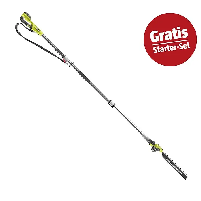 Ryobi ONE+ Maschinen-Set (Teleskop-Heckenschere RY18PHTX45A,18V, 4 Ah Akku & 2A Ladegerät)