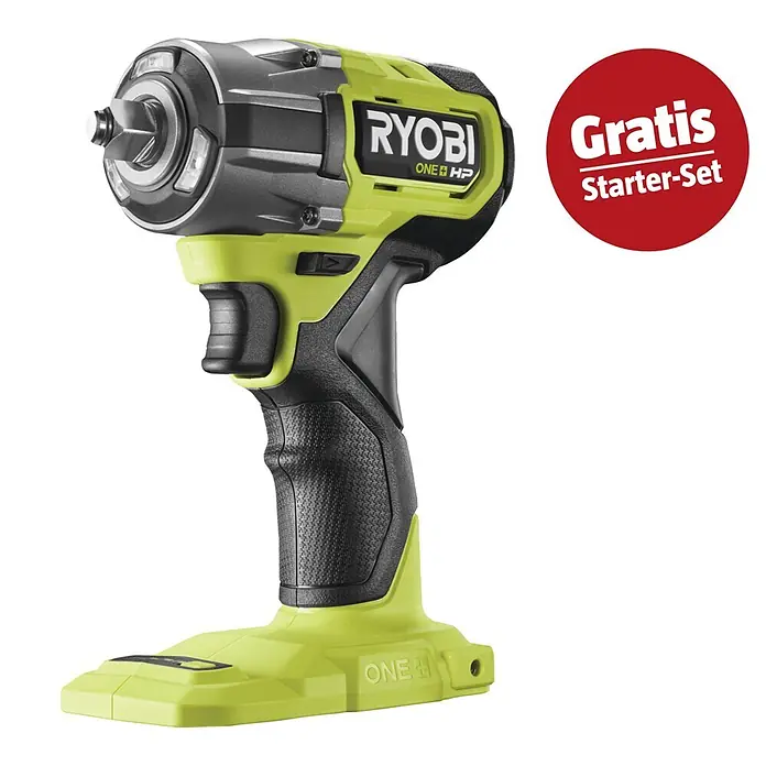 Ryobi ONE+HP Maschinen-Set (Akku-Schlagschrauber RIW18C-0 + gratis Starter-Kit)