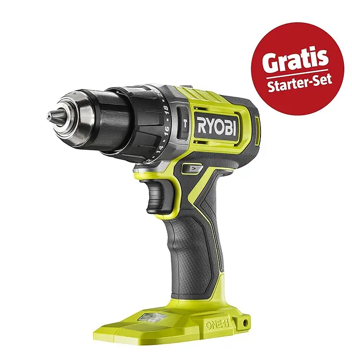 Ryobi ONE+ Maschinen-Set (Akku-Schlagbohrschrauber RPD18-0 + gratis Starter-Kit)
