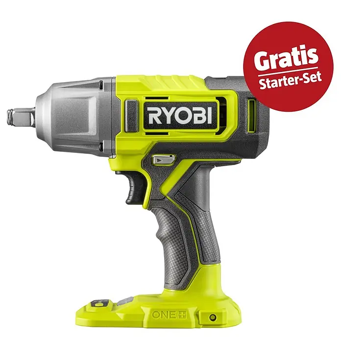 Ryobi ONE+ Maschinen-Set (Akku-Schlagschrauber RIW18-0 + gratis Starter-Kit)