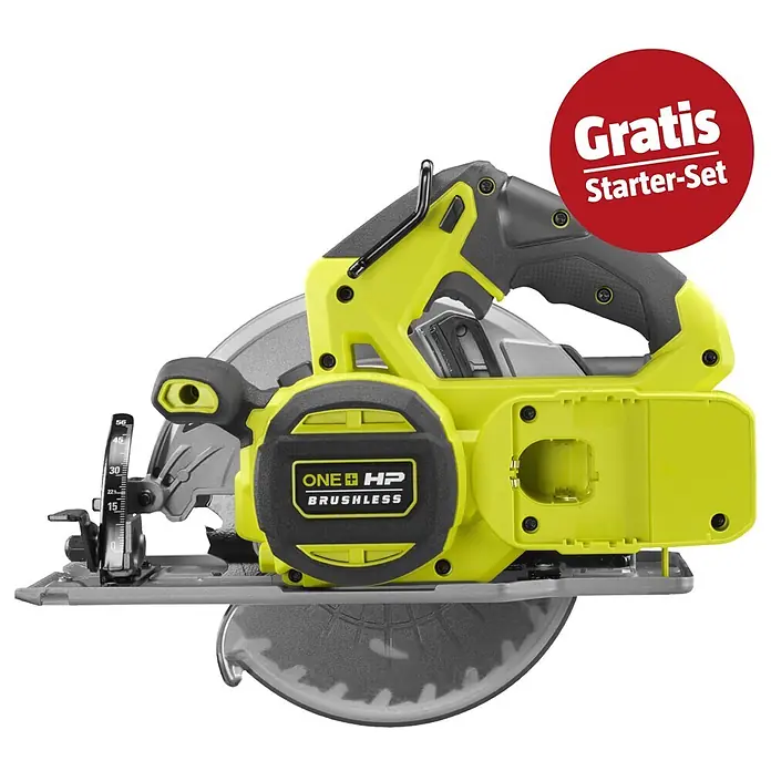 Ryobi ONE+HP Maschinen-Set (Akku-Handkreissäge RC S18X1-0 + gratis Starter-Kit)