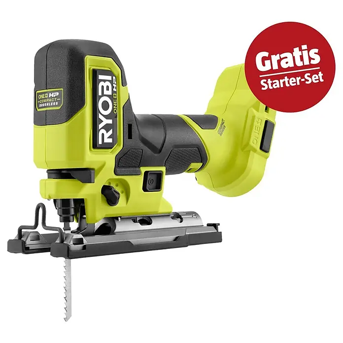 Ryobi ONE+HP Maschinen-Set (Akku-Pendelhubstichsäge RJS18BX-0 + gratis Starter-Kit)