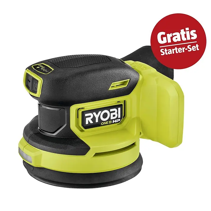 Ryobi ONE+ Maschinen-Set (Akku-Exzenterschleifer RROS18C-0 + gratis Starter-Kit)