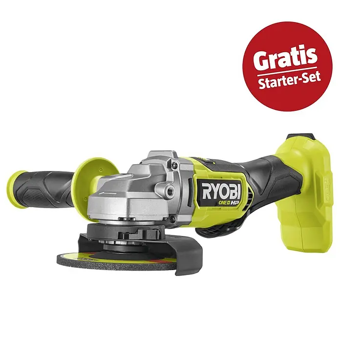 Ryobi ONE+HP Maschinen-Set (Akku-Winkelschleifer RAG18X125-0 + gratis Starter-Kit)