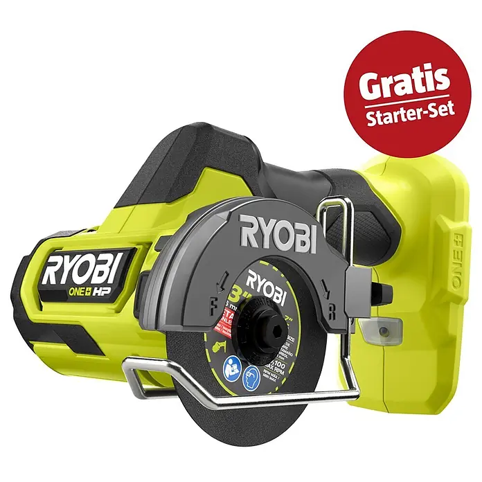Ryobi ONE+HP Maschinen-Set (Akku-Trennschleifer RCT18C-0 + gratis Starter-Kit)