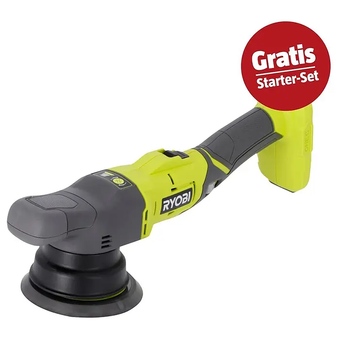 Ryobi ONE+ Maschinen-Set (Akku-Exzenterpolierer R18P-0 + gratis Starter-Kit)