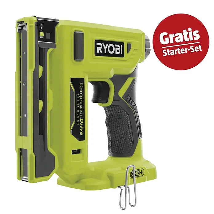 Ryobi ONE+ Maschinen-Set (Akku-Tacker R18ST50-0 + gratis Starter-Kit)
