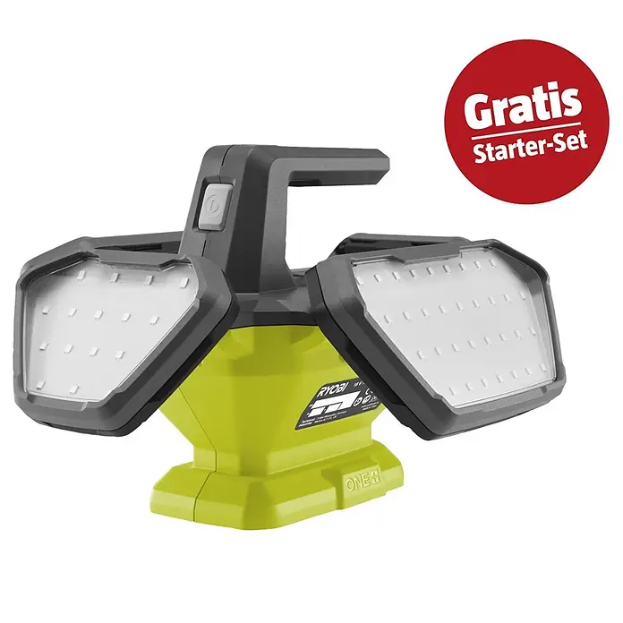 Ryobi ONE+ Maschinen-Set (LED-Akkustrahler R18L360-0 + gratis Starter-Kit)