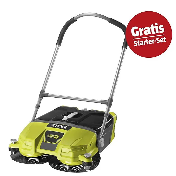 Ryobi ONE+ Maschinen-Set (Akku-Handkehrmaschine R18SW3-0 + gratis Starter-Kit)