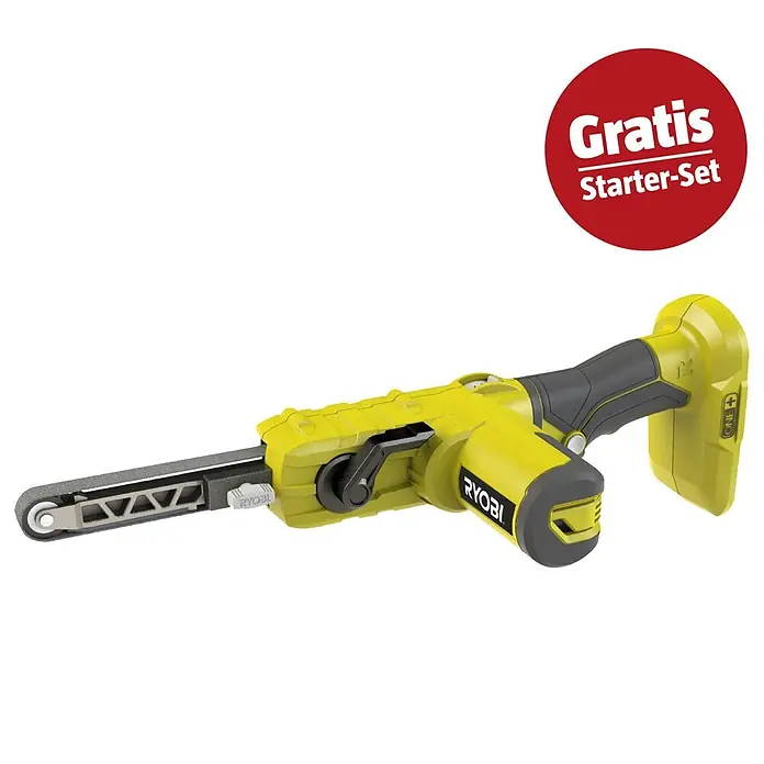 Ryobi ONE+ Maschinen-Set (Akku-Bandschleifer R18PF-0 + gratis Starter-Kit)