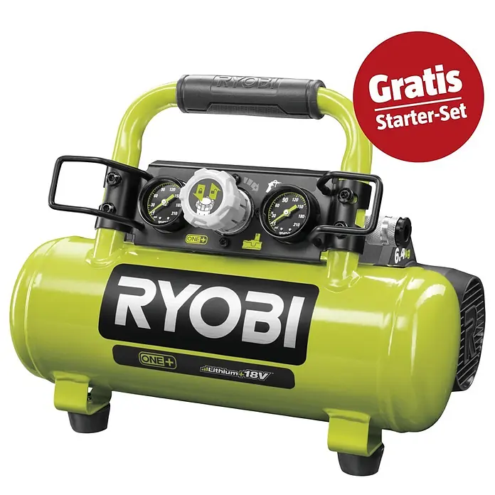Ryobi ONE+ Maschinen-Set (Akku-Kompressor PRO + gratis Starter-Kit)