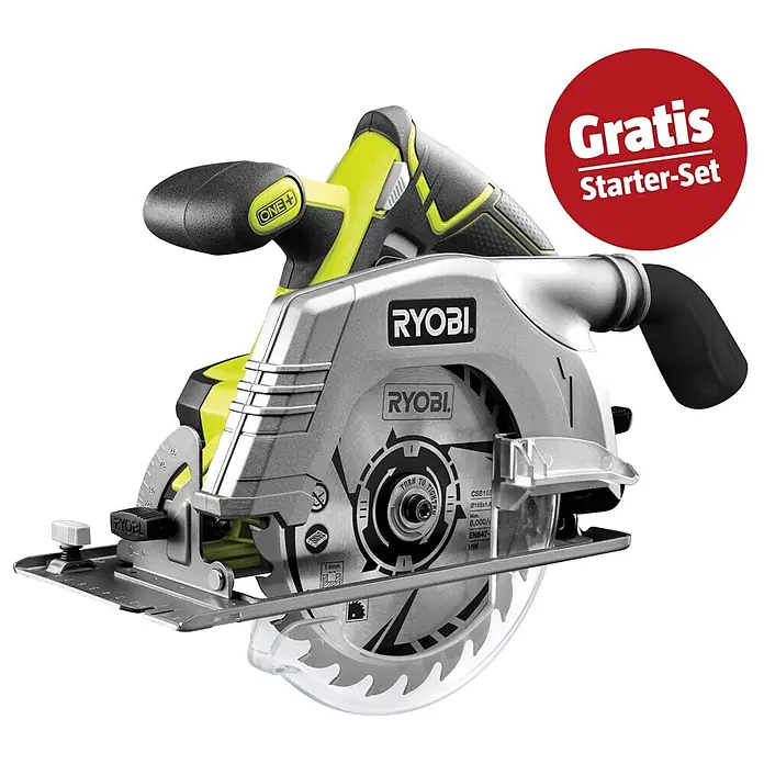 Ryobi ONE+ Maschinen-Set (Akku-Handkreissäge R18CS-0 + gratis Starter-Kit)