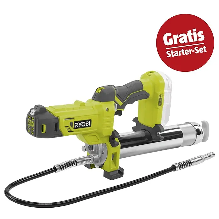 Ryobi ONE+ Maschinen-Set (Akku-Fettpresse R18GG-0 + gratis Starter-Kit)