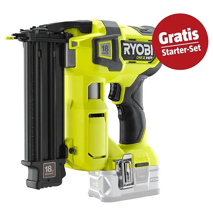Ryobi ONE+ Maschinen-Set (Akku-Nagler R18GN18X-0 + gratis Starter-Kit)