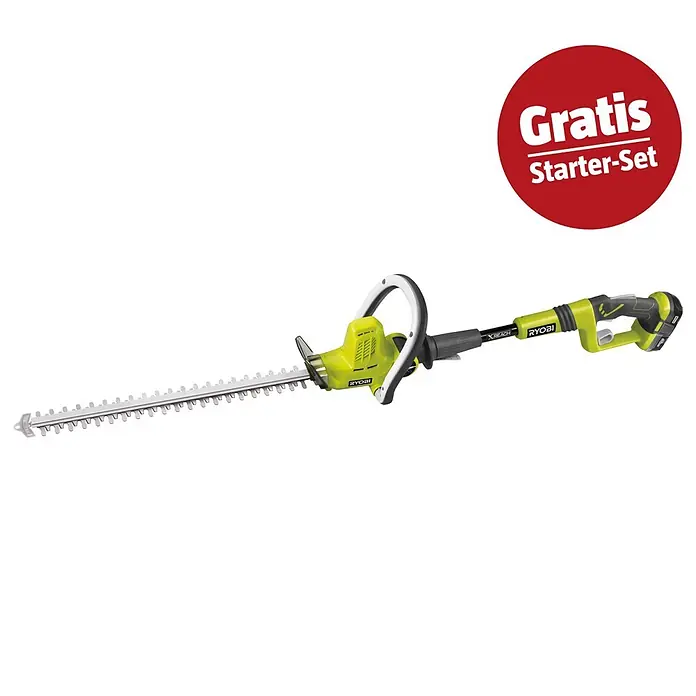 Ryobi ONE+ Maschinen-Set (Akku-Heckenschere OHT1850X,18V, 4 Ah Akku & 2A Ladegerät)