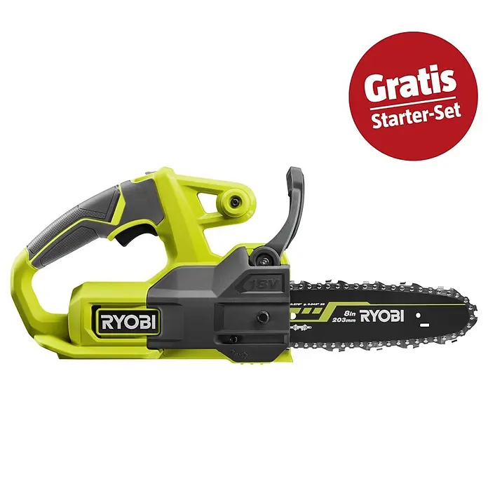 Ryobi ONE+ Maschinen-Set (Akku-Kettensäge RY18CS20A-0,18V, 4 Ah Akku & 2A Ladegerät)