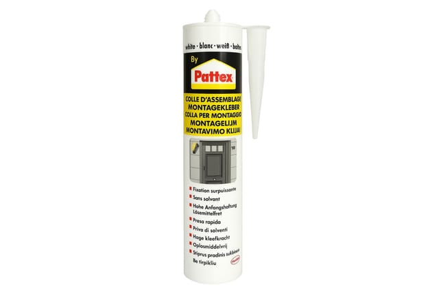 Pattex Montagekleber 400g Weiß MHD: 01/2026 für Metall Holz Stein PVC Kunststoff