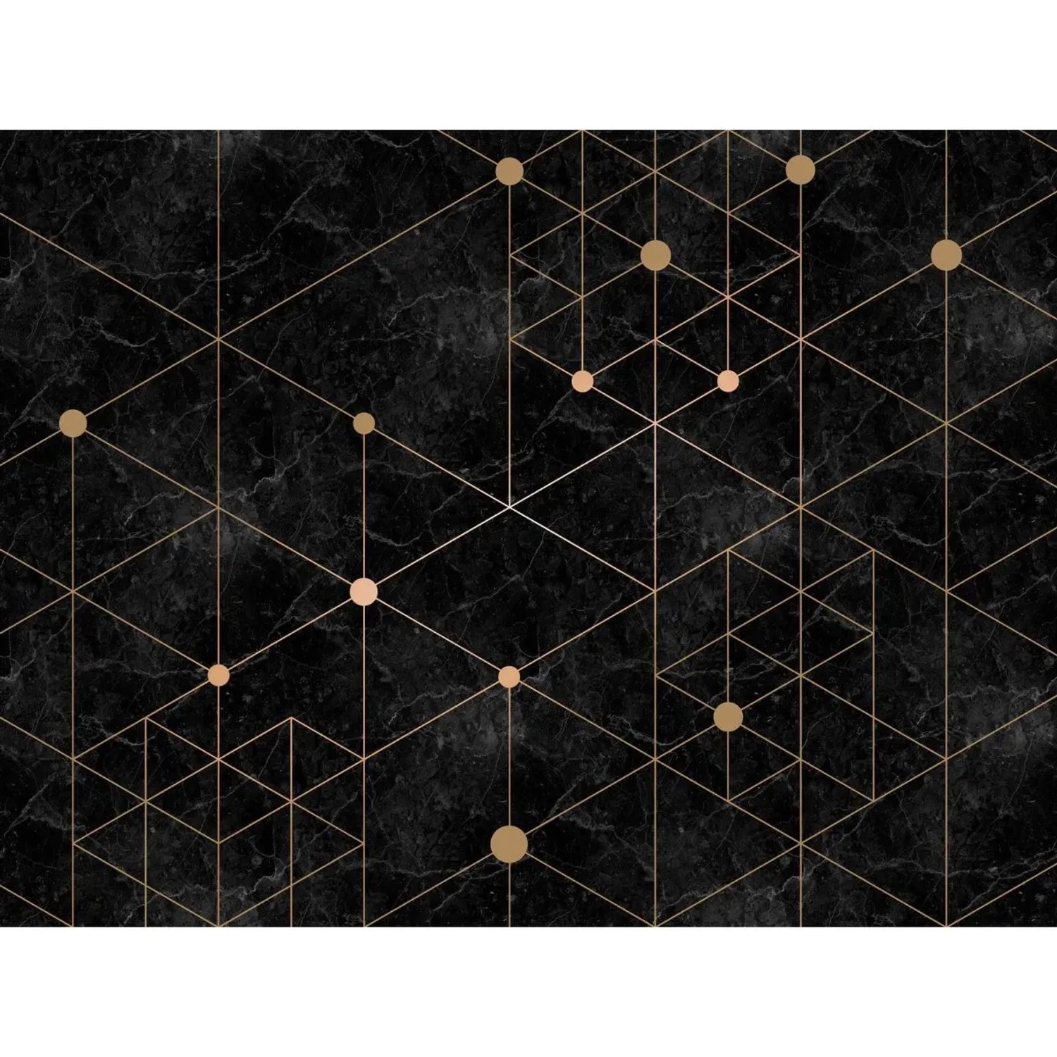 Bricoflor Fototapete In Art Déco Optik Vliestapete Marmor Schwarz Gold 20Er Jahre Tapete Geometrisch Ideal Für Schlafzimmer