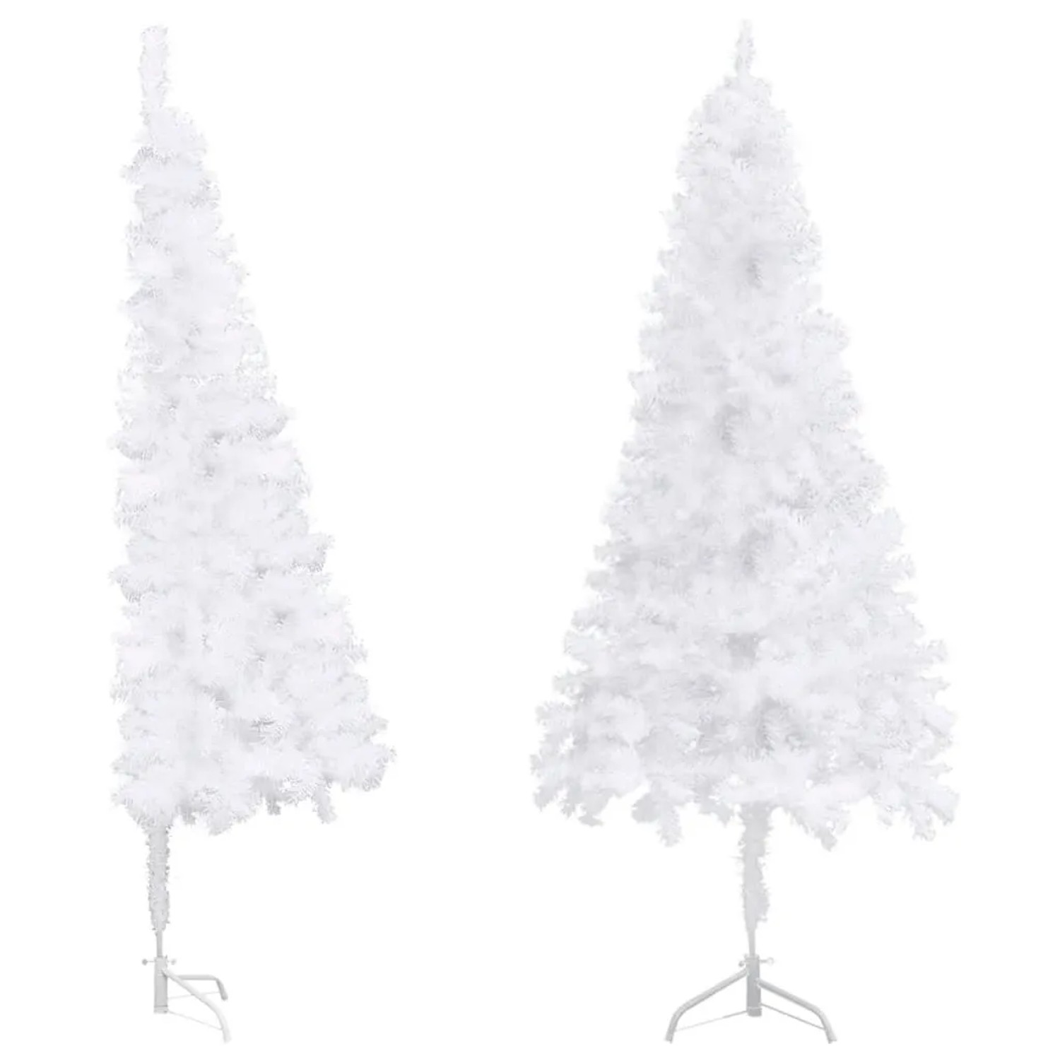 furnicato Künstlicher Eck-Weihnachtsbaum Weiß 150 cm PVC
