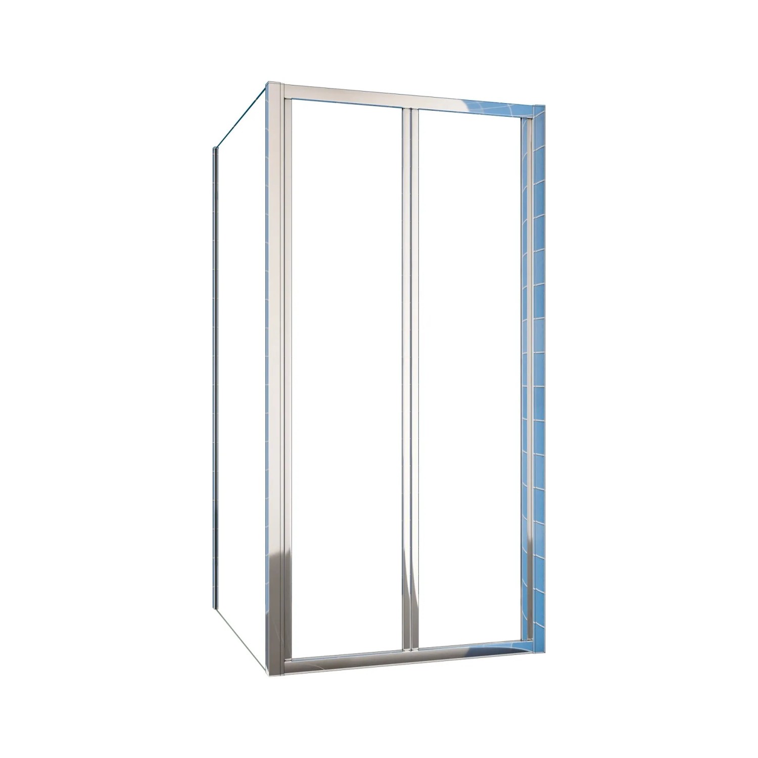 AICA Eckdusche Falttür B.70xH.185cm Schiebetür Duschkabine mit Seitenwand 90x185 5mm ESG Duschabtrennung