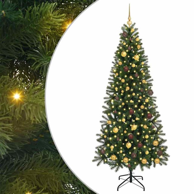 Künstlicher Weihnachtsbaum Mit 300 Leds Grün 210 Cm Pe Und Pvc Vidaxl