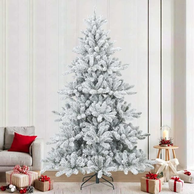 Künstlicher Scharnier-weihnachtsbaum Schneebedeckt Weiß 240 Cm Vidaxl