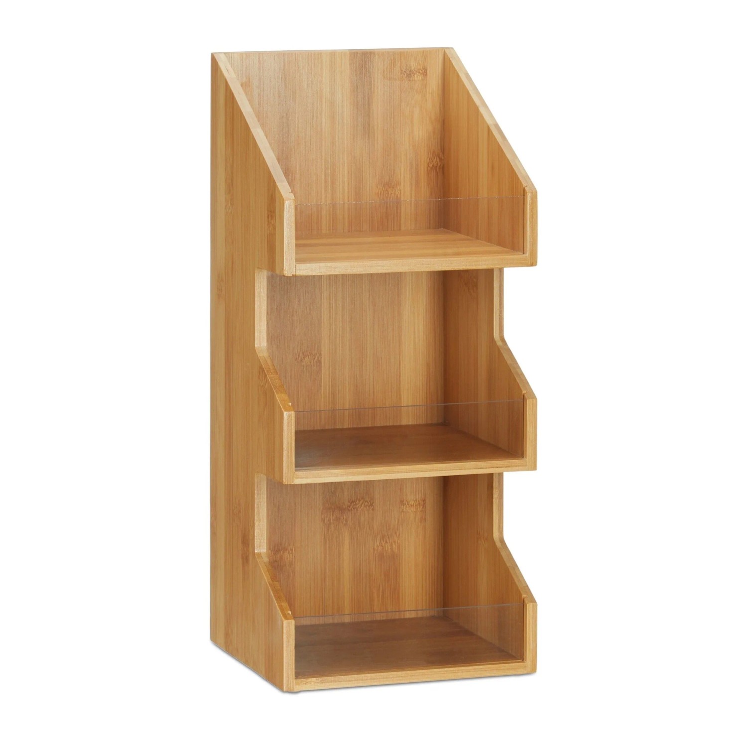 Relaxdays Organizer Bambus mit 3 Ebenen 41 cm x 18 cm x 17 cm, 1,6 kg