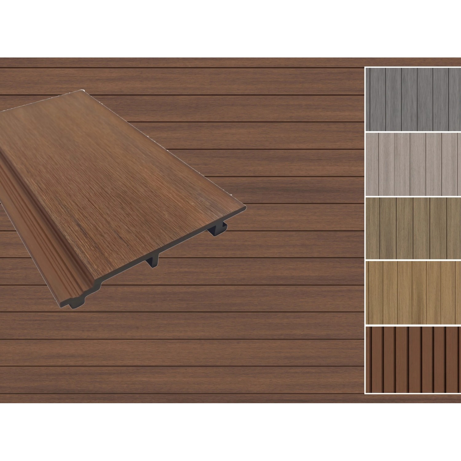 Outgarden WPC Fassadenverkleidung Rhombusprofil Teak 21x174mm Nut & Feder