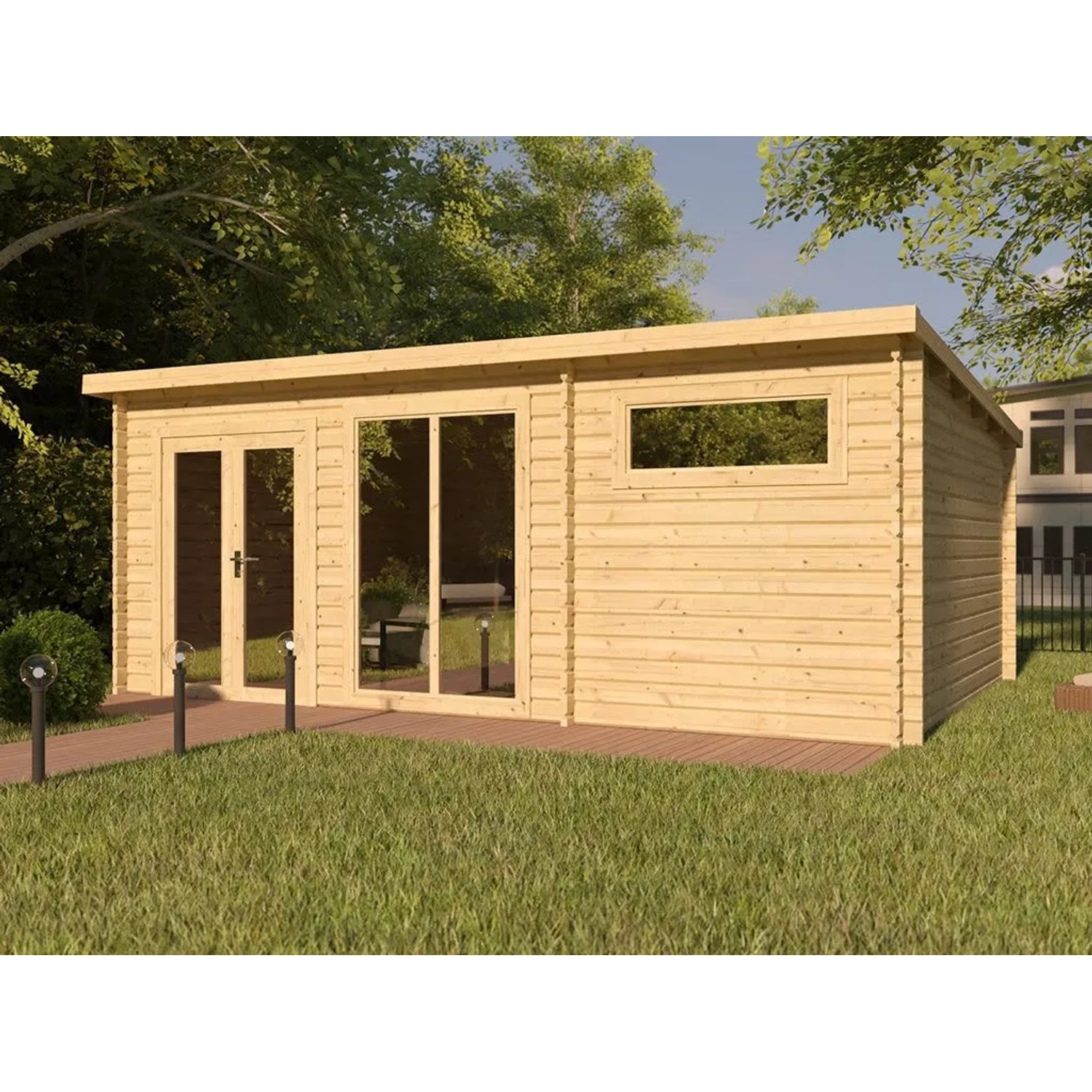 Woodtex Gartenhaus Blockbohlenhaus Callie 2 44 mm Naturbelassen