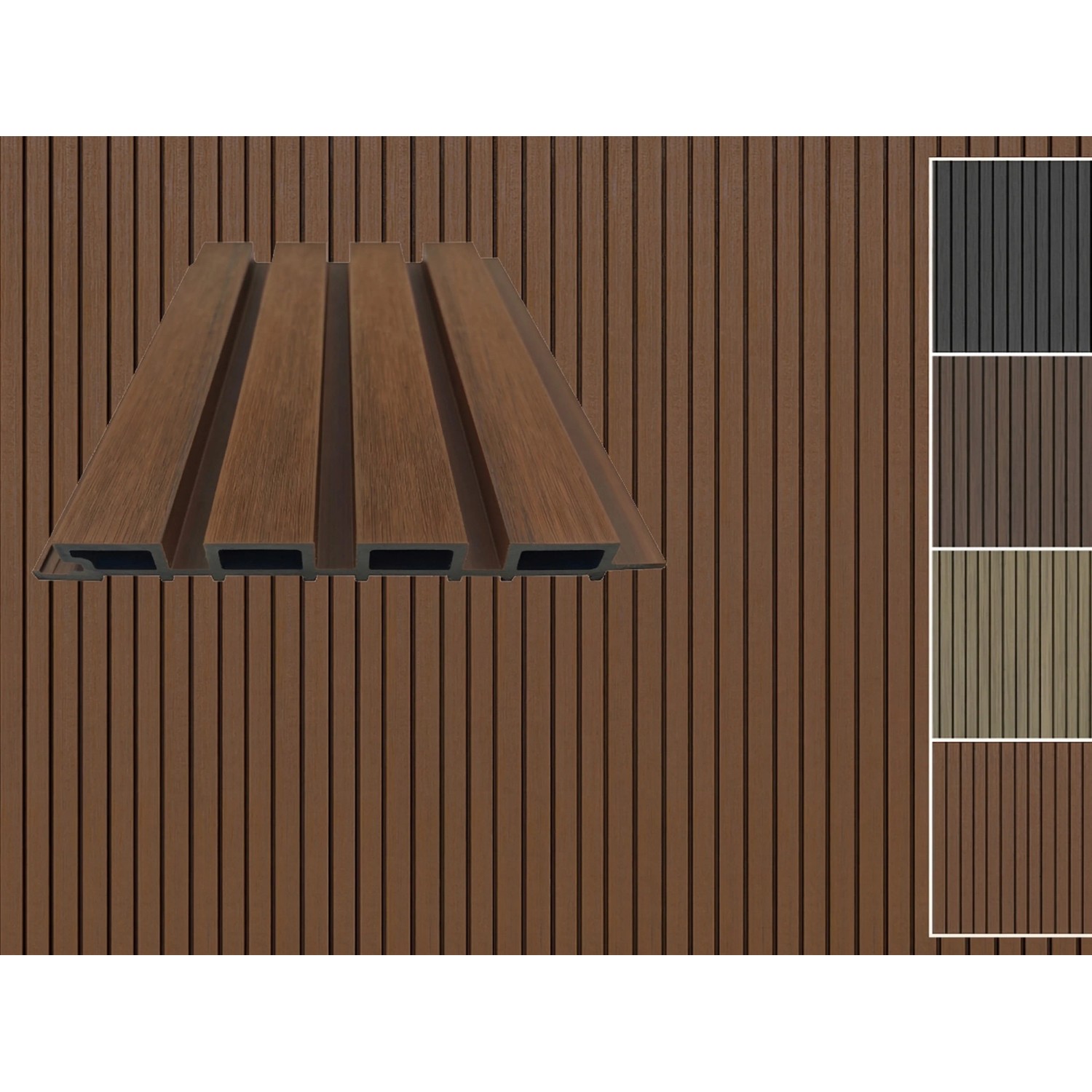 Outgarden WPC Fassadenverkleidung Rhombus 4-fach Teak 26x219mm Co-extrudiert