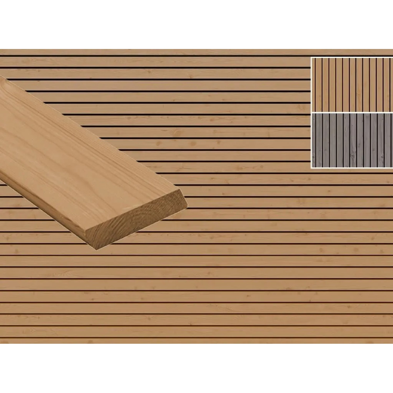 Woodtex Fassadenverkleidung Thermokiefer Hellbraun Lackiert/lasiert Rombas Rhombusprofil