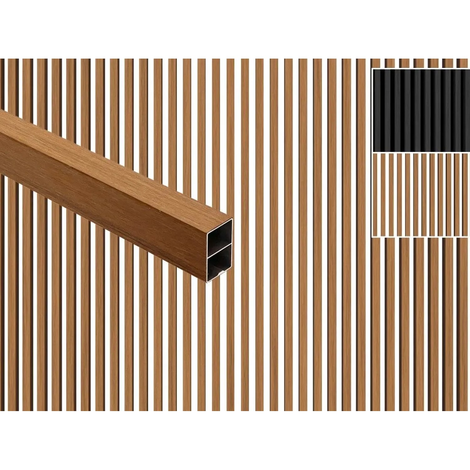 Outgarden Fassadenverkleidung WPC Co-extrudiert Teak Sonnenschutzprofil 40 mm Stark