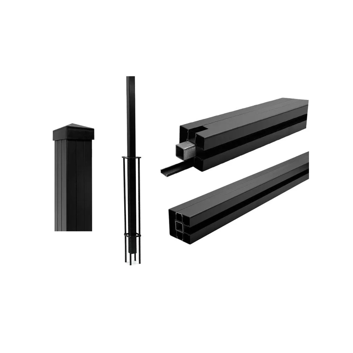 Belladoor WPC Zaunpfosten Anthrazit 180 cm Alupfosten für Steckzaun