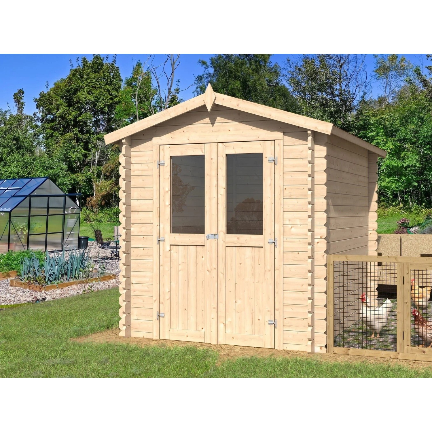 Woodtex Gartenhaus BBH Mini 2 D 28 mm Satteldach