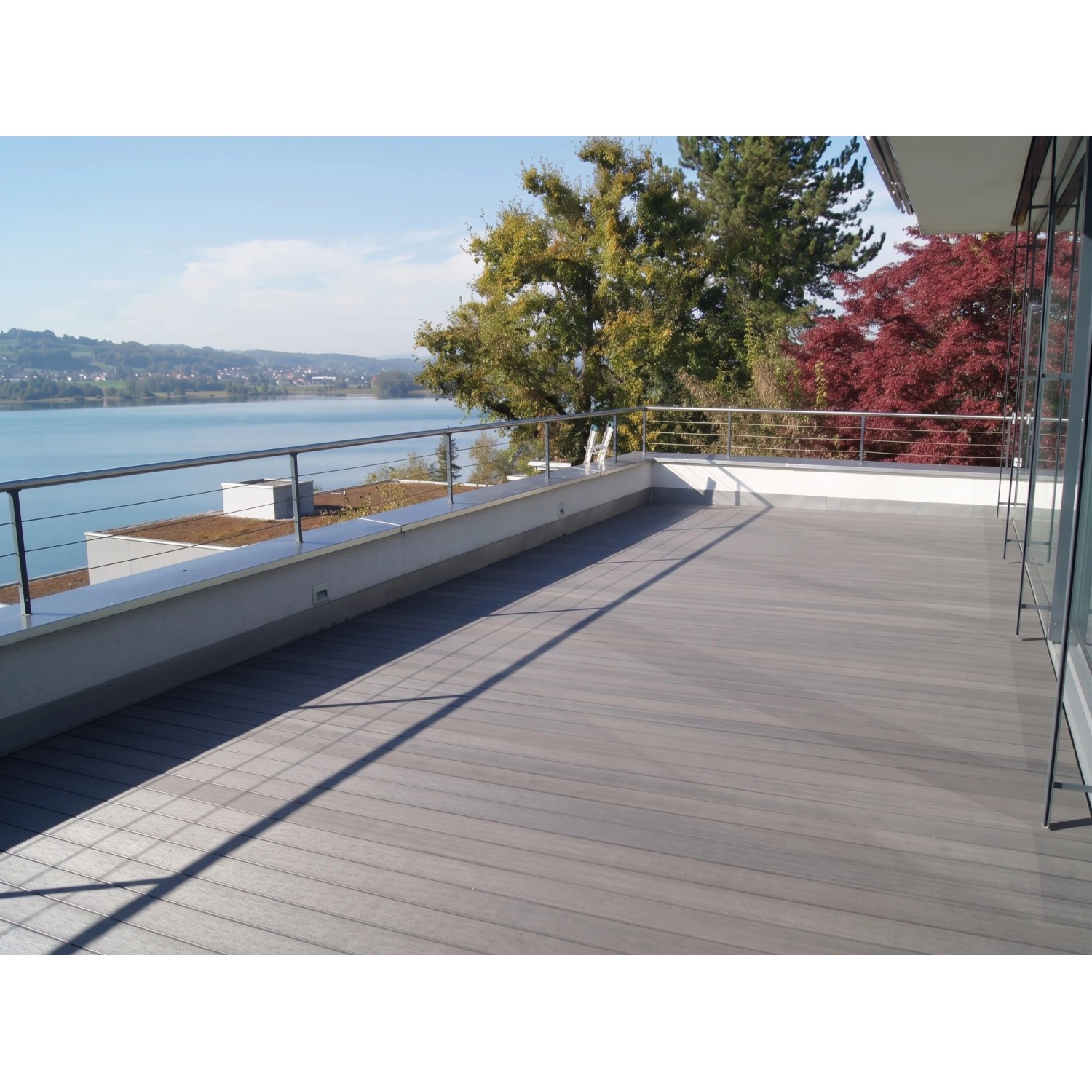 Fiberdeck Terrassendiele WPC Fun Deck Ultrashield Dark Grey Co-extrudiert Hohlkammerprofil