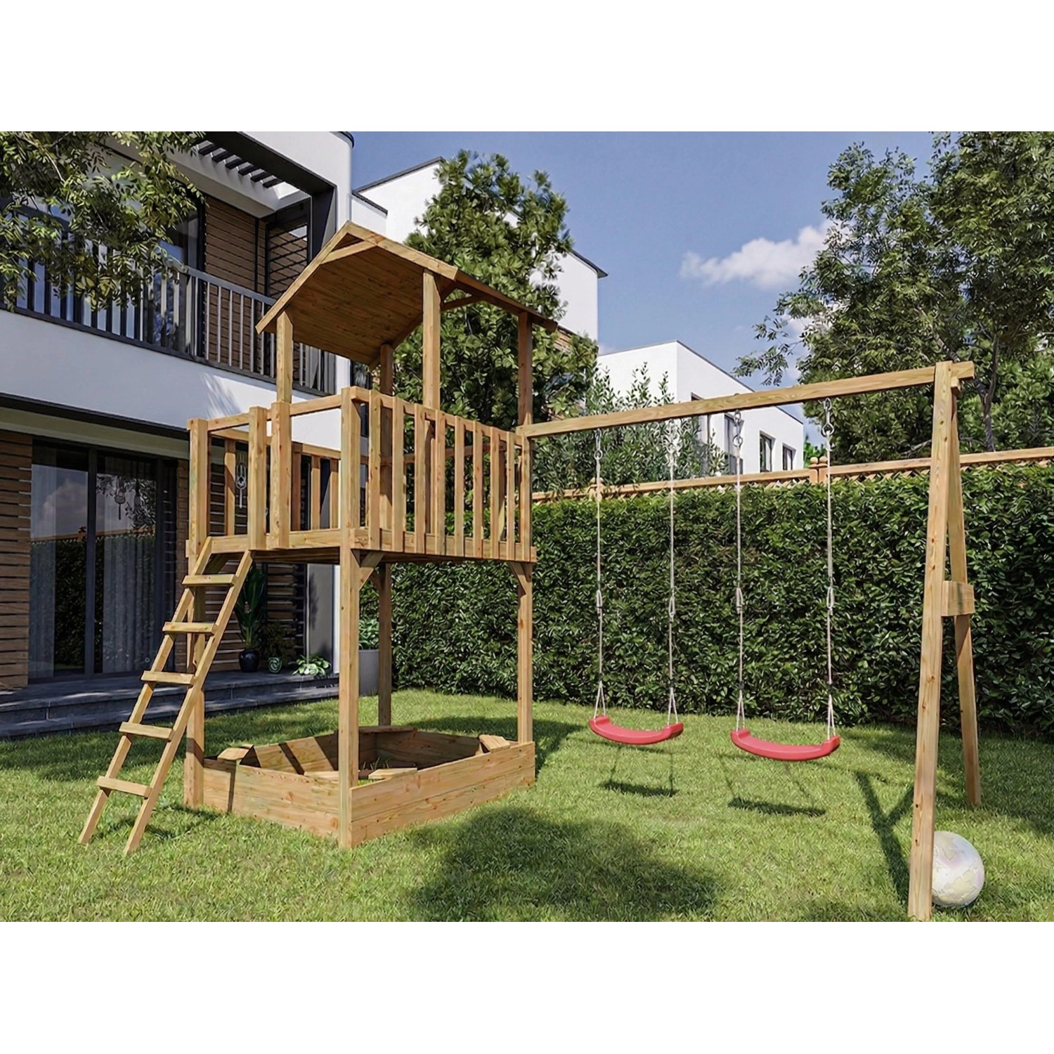 Belladoor Spielturm Tilly Classic mit Doppelschaukel KDI