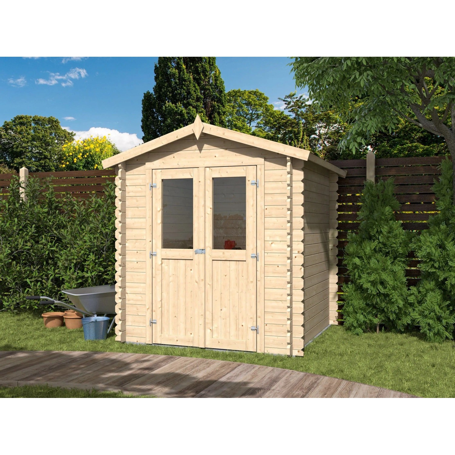Woodtex Gartenhaus BBH Mini 2 C 28 mm Satteldach