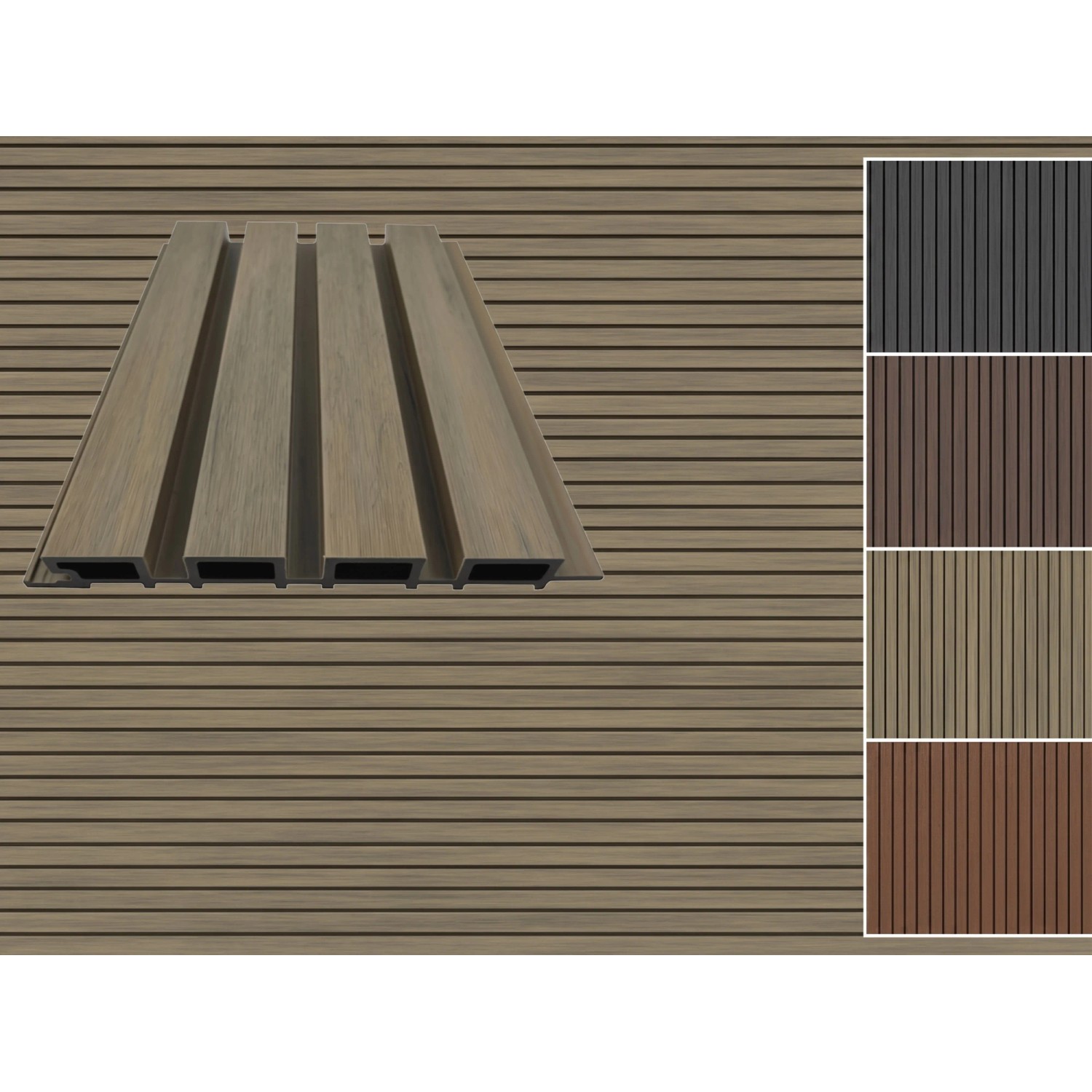 Outgarden WPC Fassadenverkleidung Rhombus 4-fach Antique 26x219mm Co-extrudiert