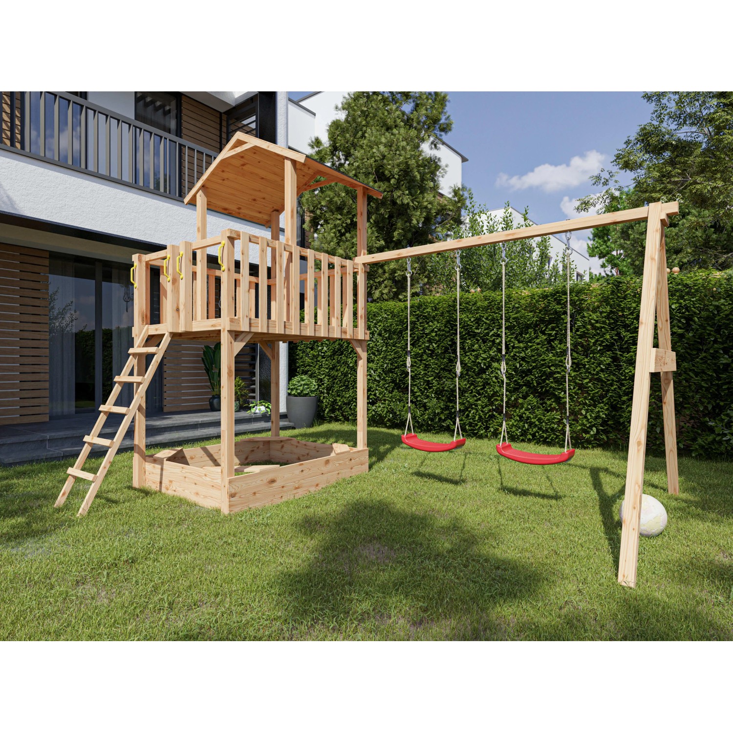 Belladoor Spielturm Tilly Premium mit Doppelschaukel Lärche