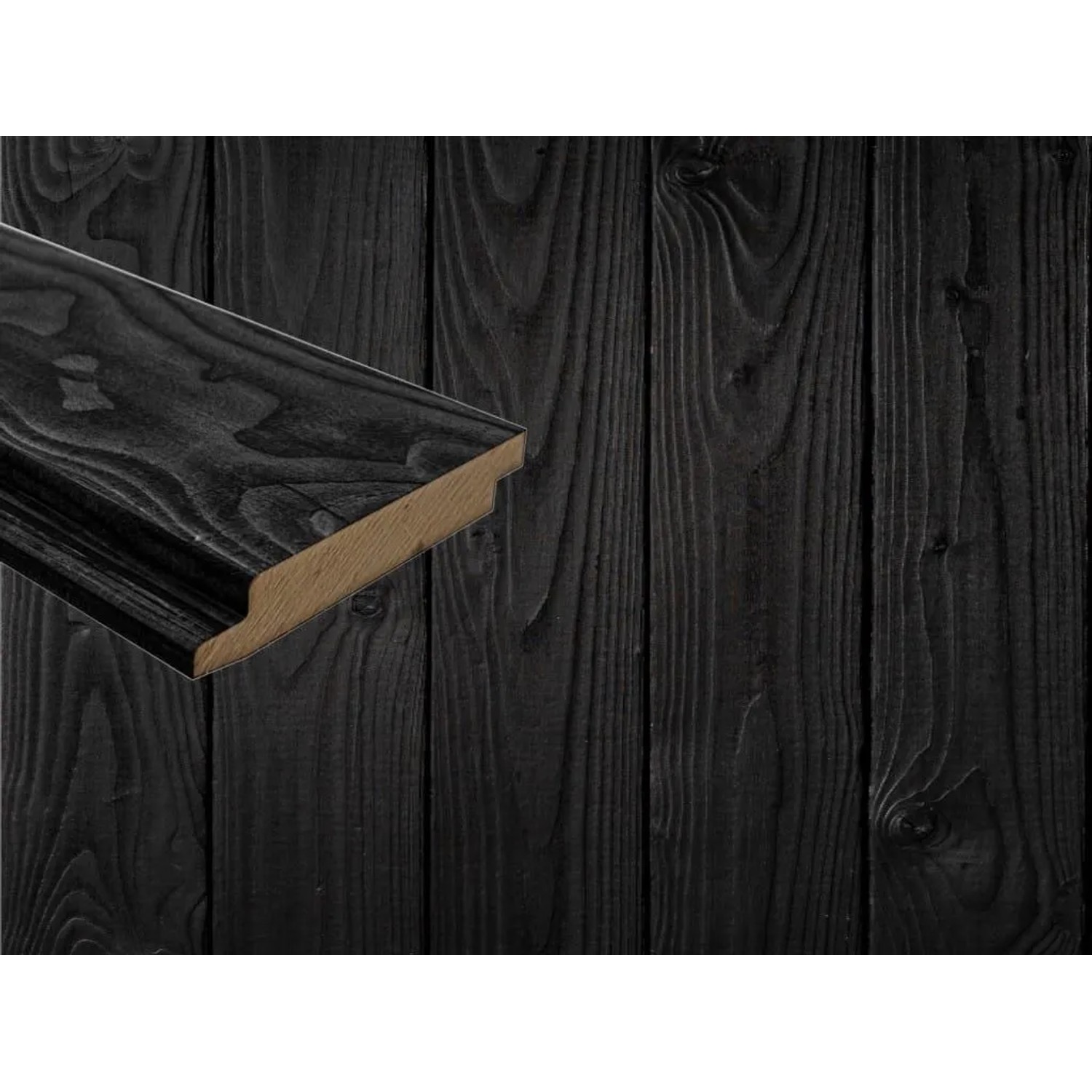 Outgarden Fassadenverkleidung Fichte-Kiefer Schwarz DRAGONwood 20 mm Stark 12 cm Breit 400 cm Lang Inhalt 4