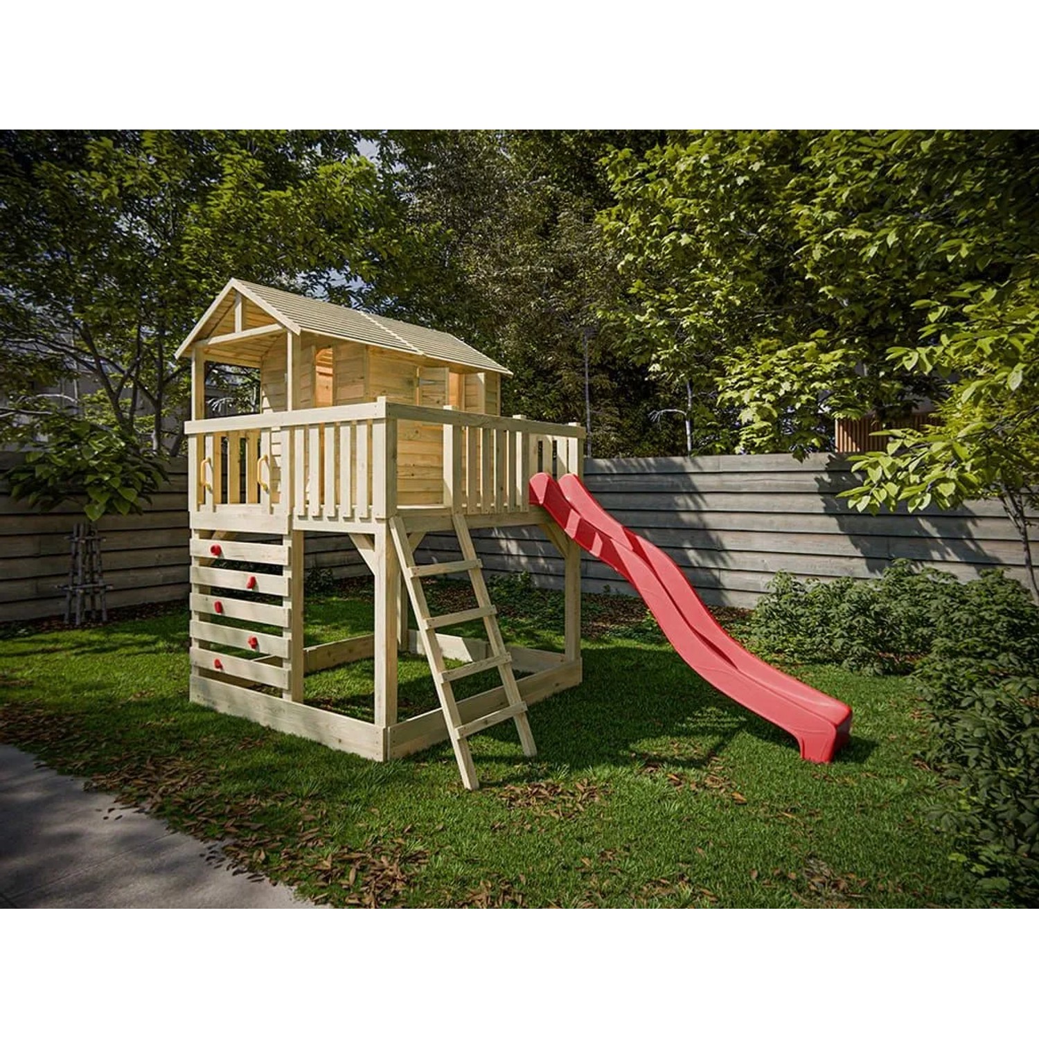 Belladoor Stelzenhaus Noah Kesseldruckimprägniert Inklusive Rutsche Rot