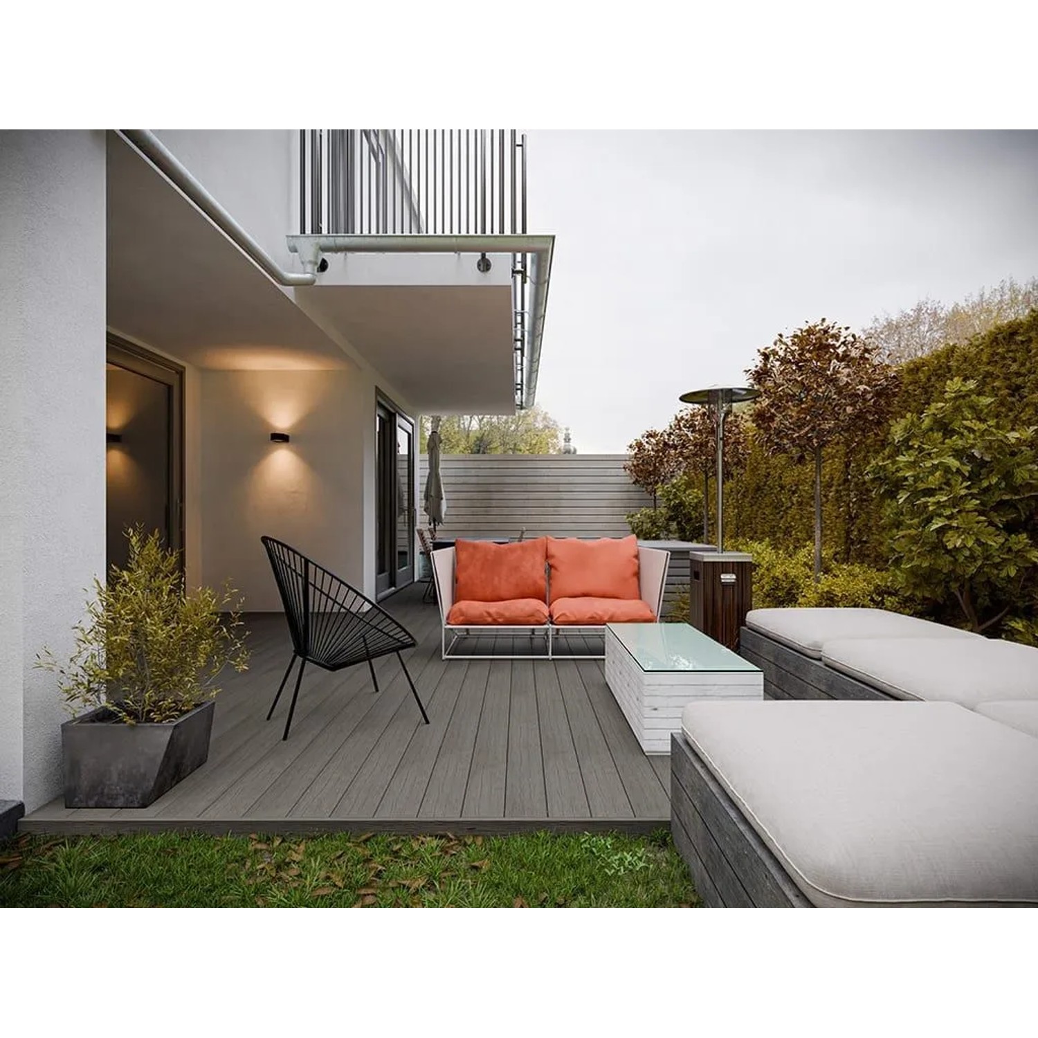 Belladoor Terrassendiele BPC Mono-extrudiert Grau Massivprofil