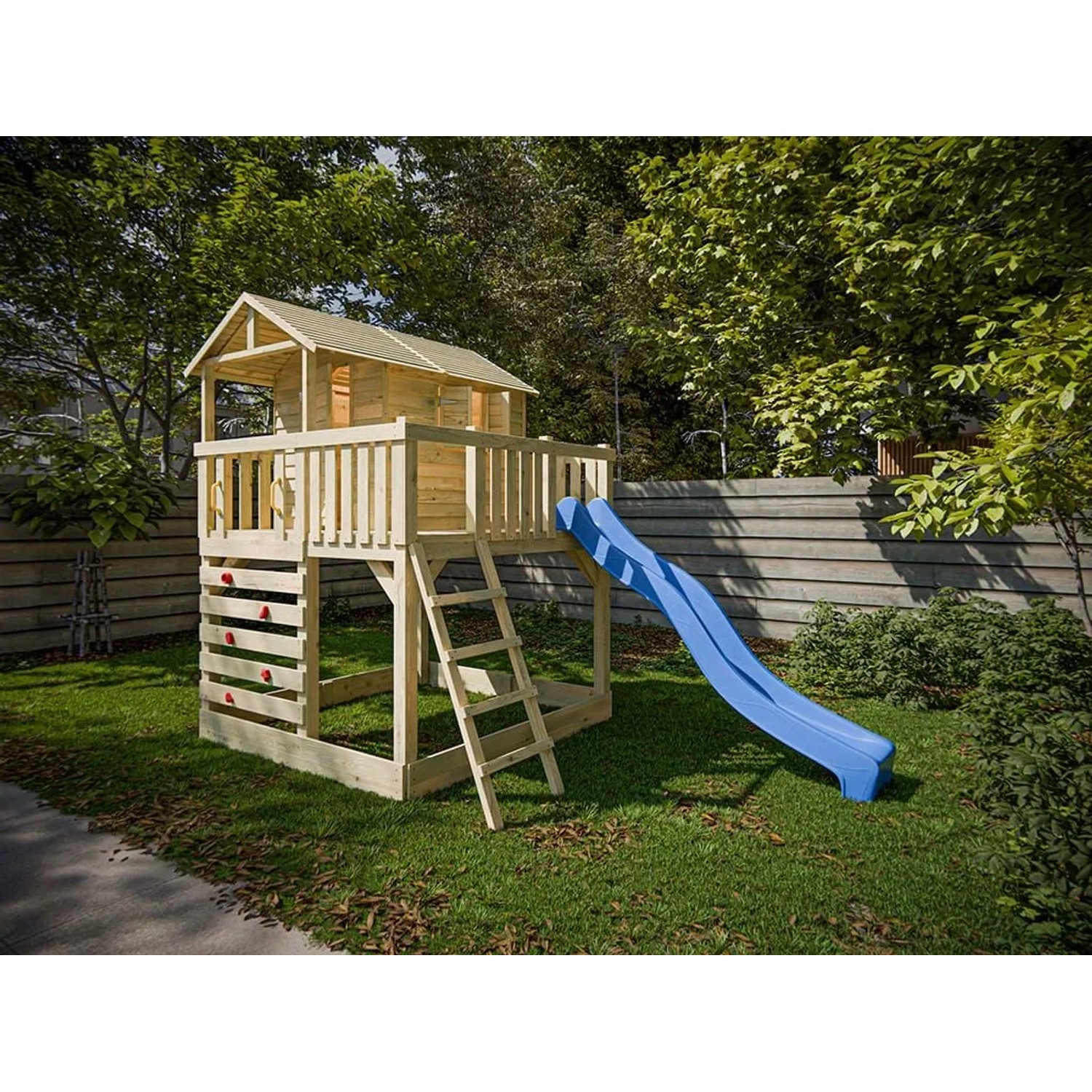 Belladoor Stelzenhaus Noah Kesseldruckimprägniert Inklusive Rutsche Blau