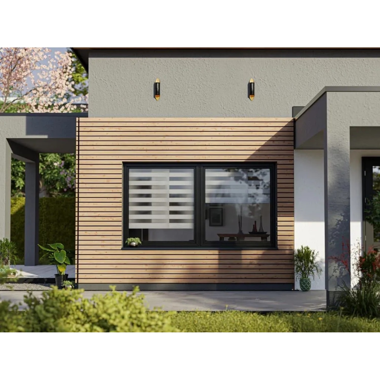 Woodtex Fassadenverkleidung Kanadische Lärche VEH A-B Rhombusprofil 488 cm Lang