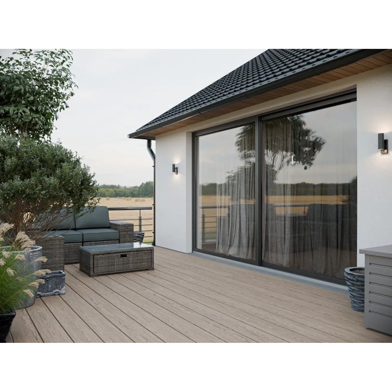 Outgarden WPC Premium Terrassendielen Snow ArmorBoard Massiv Co-extrudiert Holzoptik 25x200 mm 2,4 m Lang