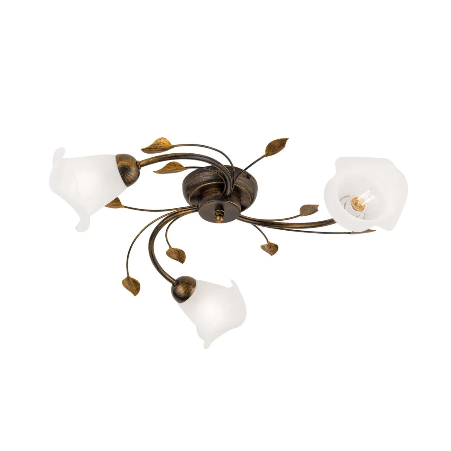 Orion Leuchten Deckenleuchte 3-flammig Florale Optik Antik
