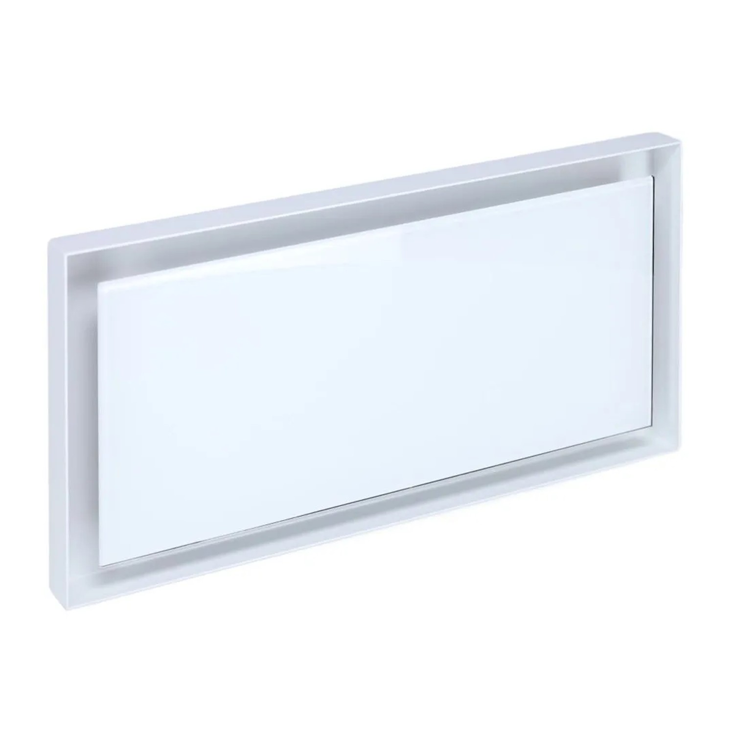 Subtiel Warmluftgitter Open Air 007-UnderCover 440 x 220 mm Rahmen Weiß Front Glasplatte Weiß