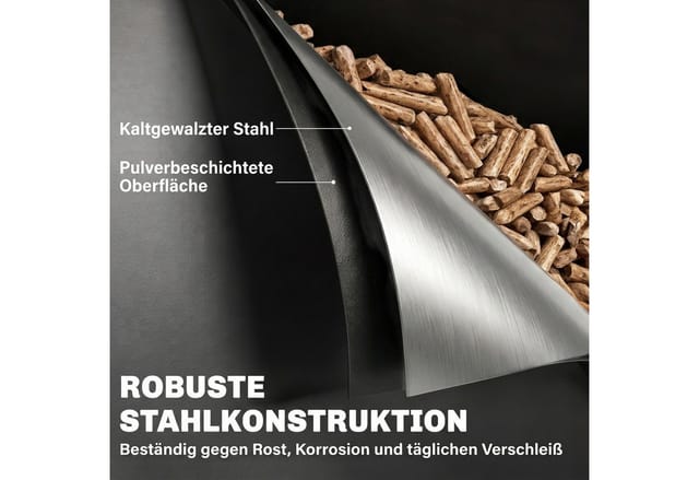 Outsunny Pelletbehälter Kaltgewalzter Stahl 36,5L x 36,5B x 61,5H cm Schwarz