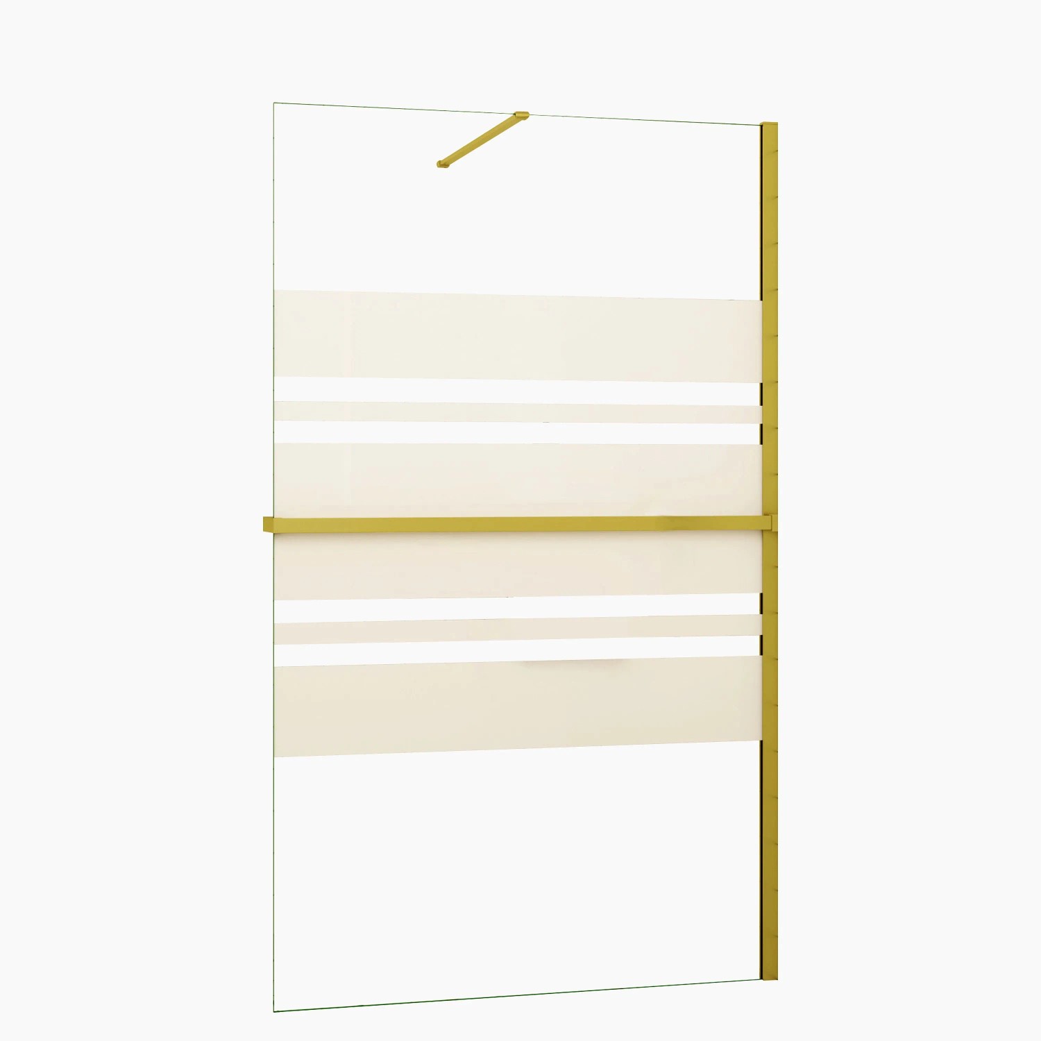 Duschparadies Walk-in Duschen 140 x 200cm Mit Duschregal Handtuchhalter 8mm Nano Gestreiftesglas Goldrahmen